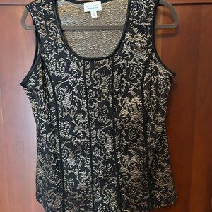 Dressbarn Black and Gold Lace Blouse
